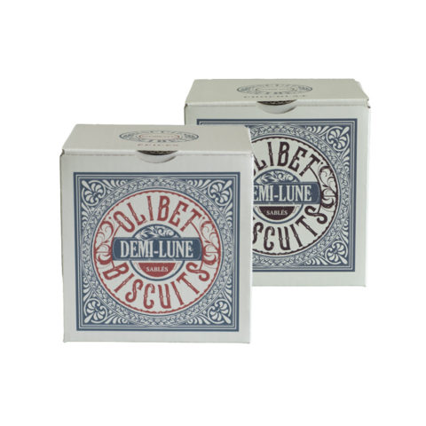Lot de 2 boîtes de biscuits demi-lune épices & chocolat