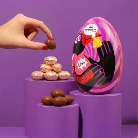 Oeuf métal « le corbeau et le renard »