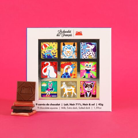 Coffret de 9 carrés chocolatés